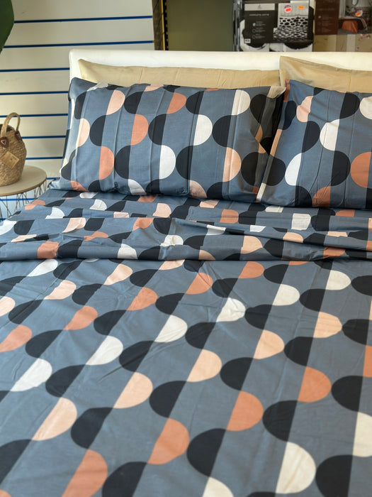 Completo Letto in Cotone Matrimoniale Almrik Blu