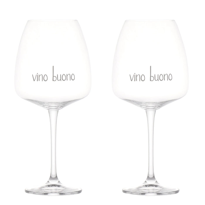 Set 2 Calici Rosso "Vino Buono"