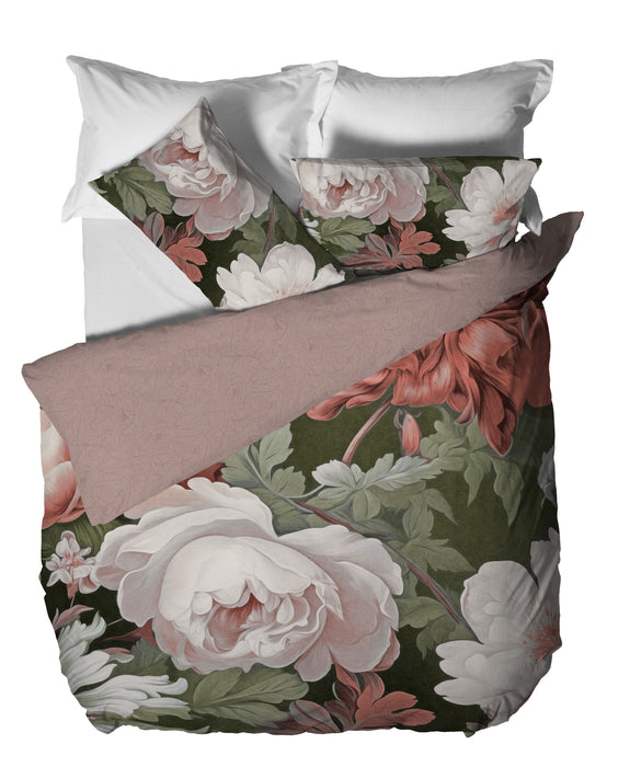 Parure Copripiumino in Cotone Matrimoniale Absinthe Rosa