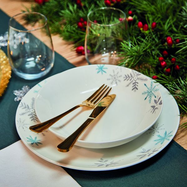 Servizio 18 Piatti Fiocchi di Neve