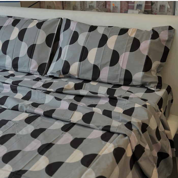 Completo Letto in Cotone Matrimoniale Almrik Grigio