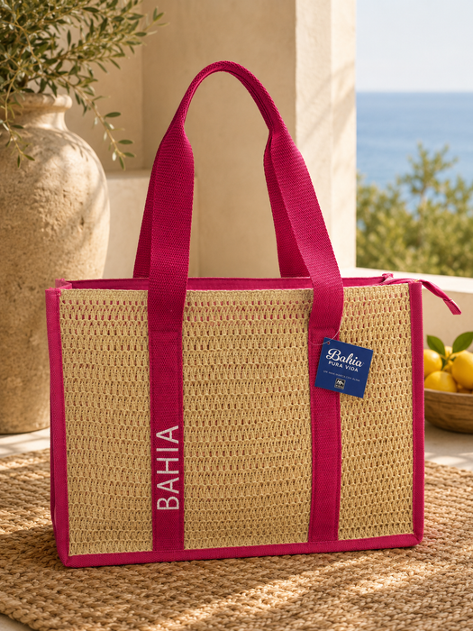 Borsa Mare in Canvas con Zip 46x13cm H.33cm
