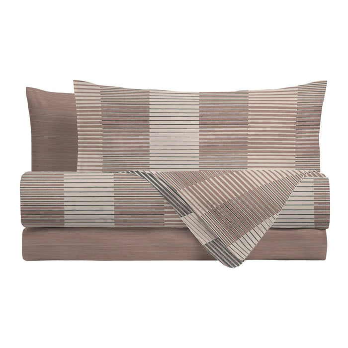 Completo Letto in Cotone Matrimoniale Gylbert Tortora