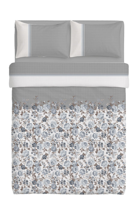 Completo Letto Matrimoniale Emmatheo 2 in 1 Blu/Grigio