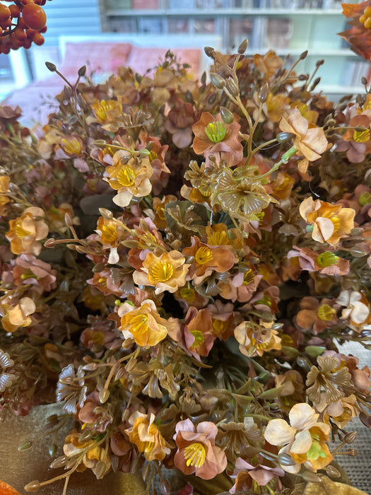 Ramo con Rose Pimpinellifolia H. 46cm - 4 Colori