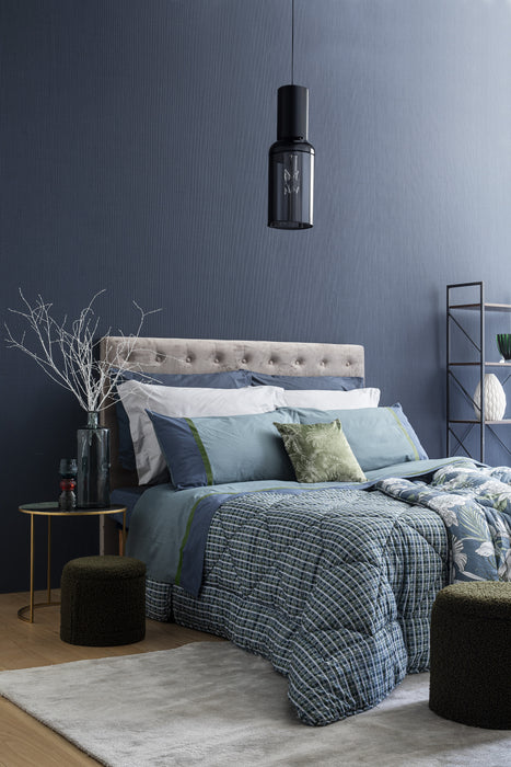 Trapunta Leandro Blu Piazza e Mezza