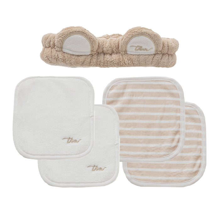 Set Fascetta Capelli e 4 Lavette Struccanti