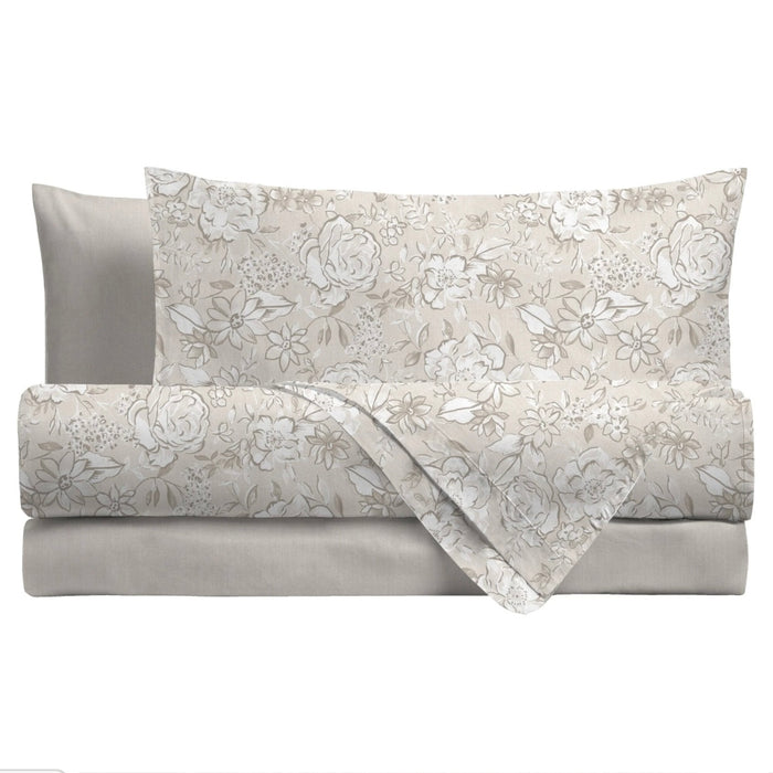 Completo Letto in Flanella Matrimoniale Jenna Beige