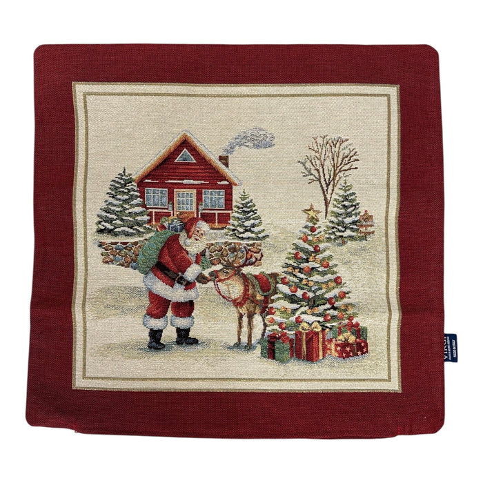 Federa Cuscino Natale 45x45cm Babbo e Renna