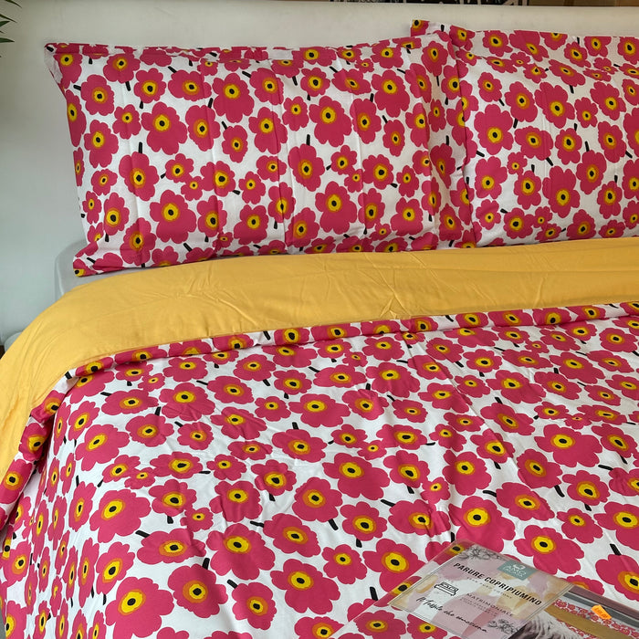 Hippie Fuchsia Duvet Cover Set in Double Cotton