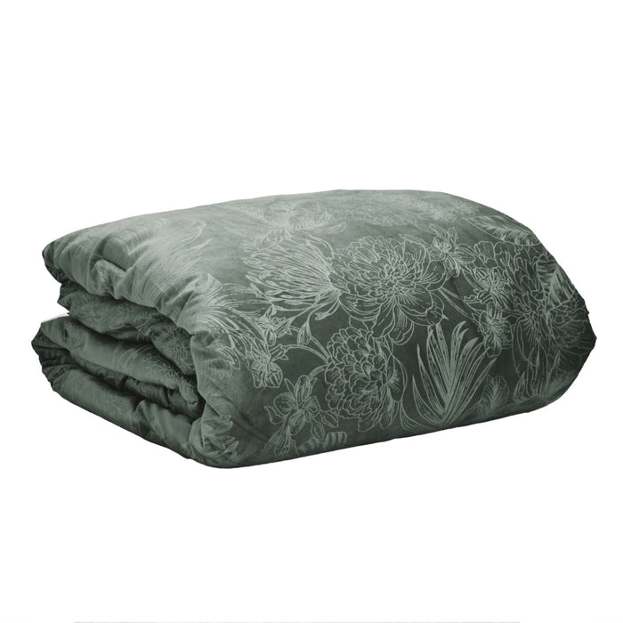 Trapunta in Velluto Ellis Verde Matrimoniale