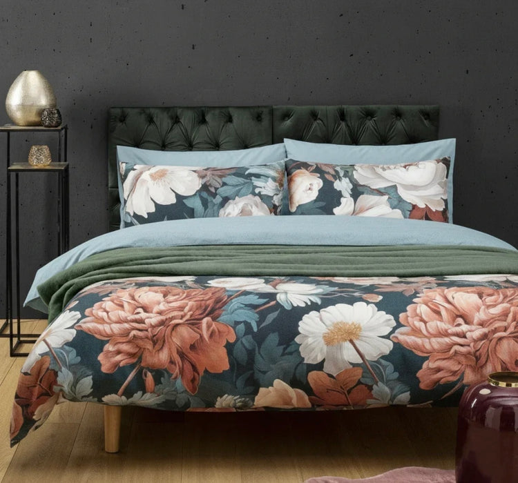 Parure Copripiumino in Cotone Matrimoniale Absinthe Azzurro