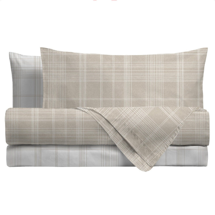 Completo Letto in Flanella Matrimoniale Avon Beige