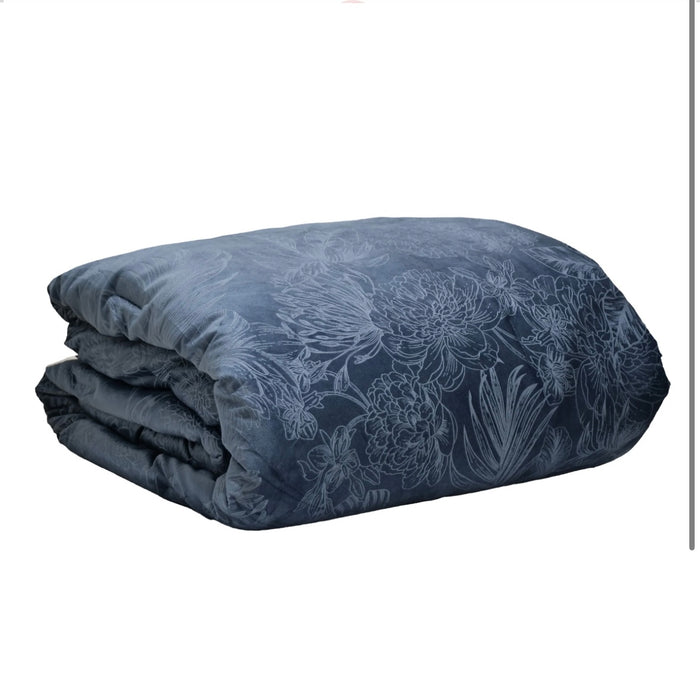 Trapunta in Velluto Ellis Petrolio Matrimoniale