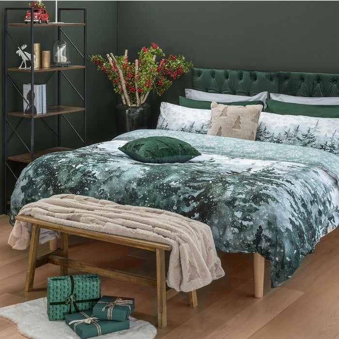 Parure Copripiumino in Cotone Matrimoniale Winter Pines