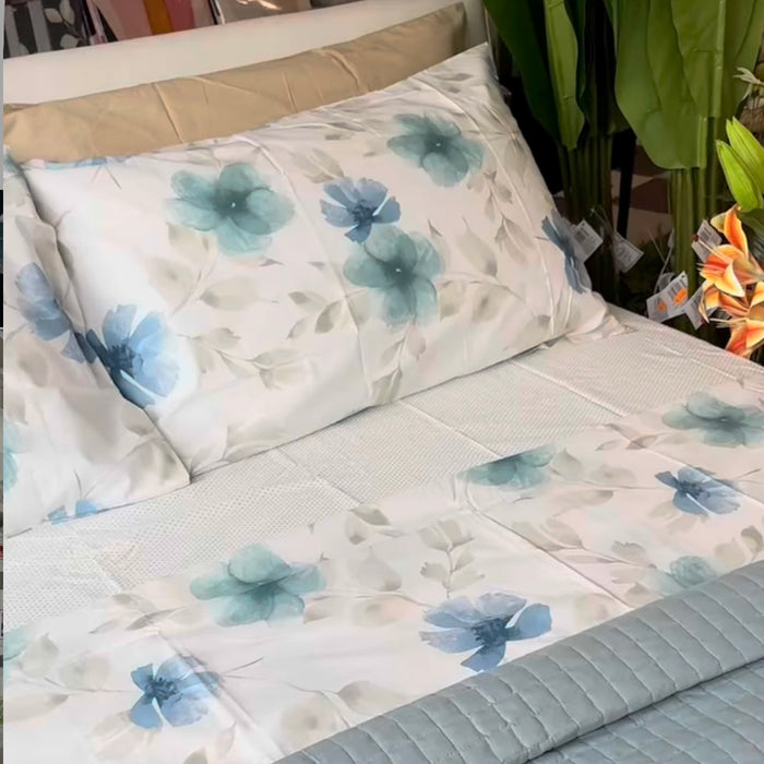 Completo Letto Matrimoniale Heidi Azzurro