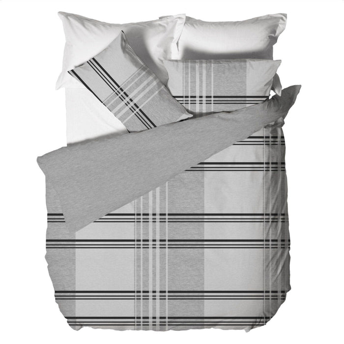 Austin Blue Double Duvet Cover Set in Recycled Cotton