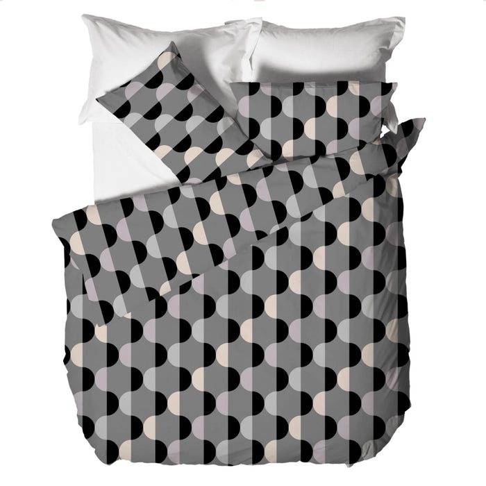 Parure Copripiumino in Cotone Matrimoniale Almrik Grigio