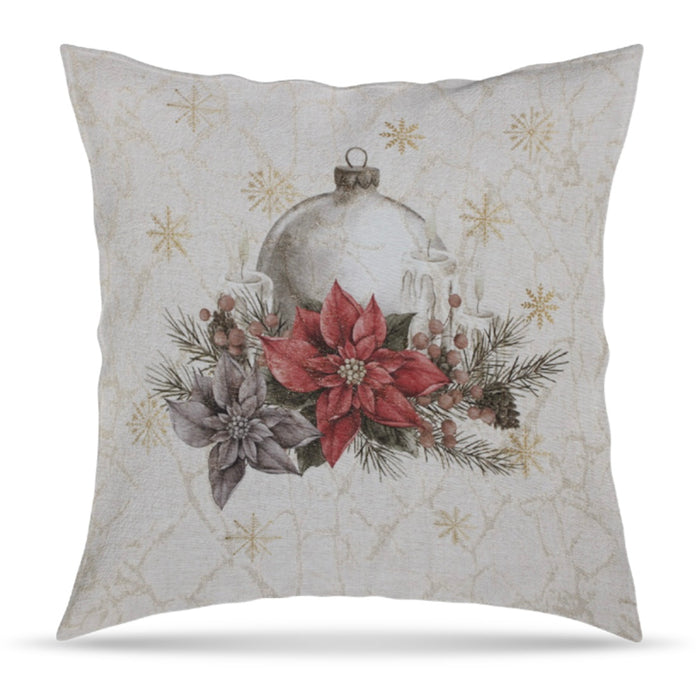 Federa Cuscino Natale 45x45cm Pallina con Stella di Natale