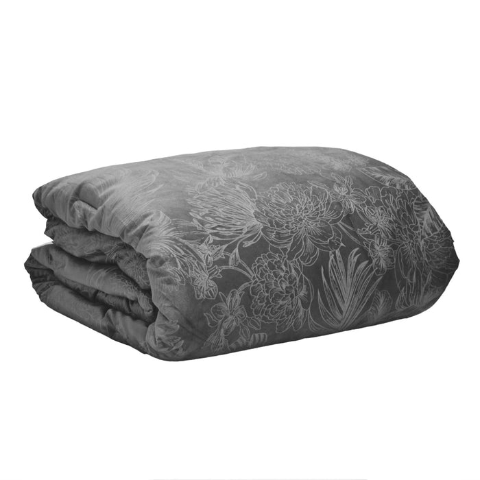 Trapunta in Velluto Ellis Grigio Matrimoniale