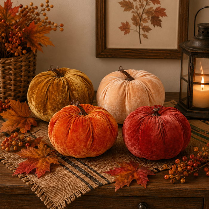 Zucca Decorativa in Velluto D. 19cm - 4 Colori