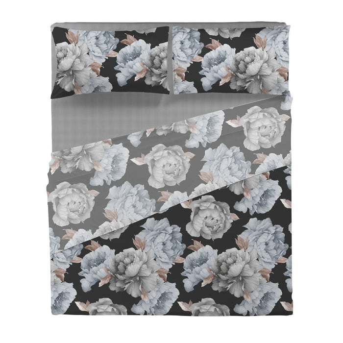 Completo Letto Matrimoniale Peony Grigio Scuro
