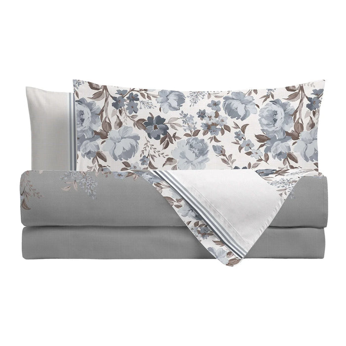 Completo Letto Matrimoniale Emmatheo 2 in 1 Blu/Grigio