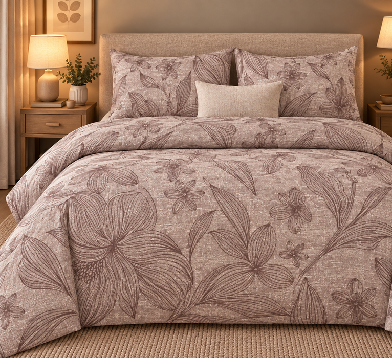 Completo Letto in Flanella Matrimoniale Alina Tortora