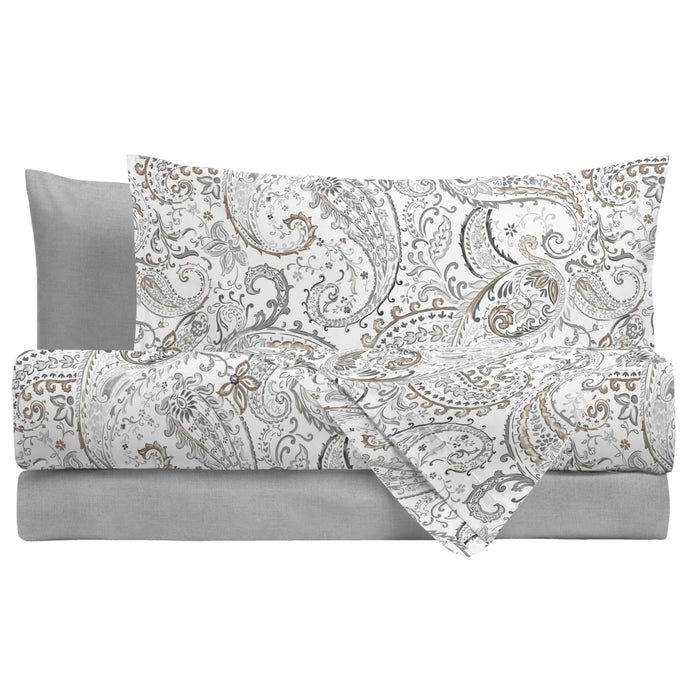 Completo Letto Dickens Grigio in Cotone Singolo