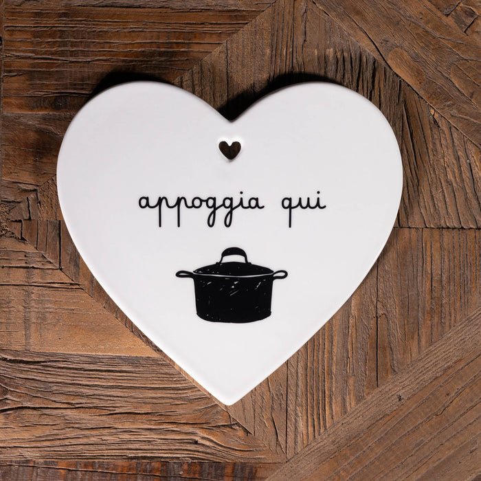 Sottopentola Cuore "Appoggia qui"
