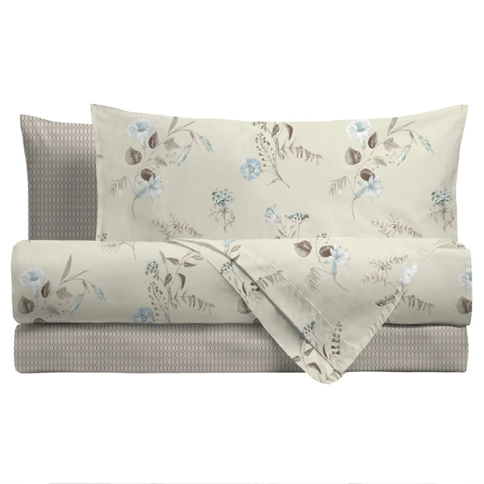 Completo Letto in Cotone Matrimoniale Meredith Beige