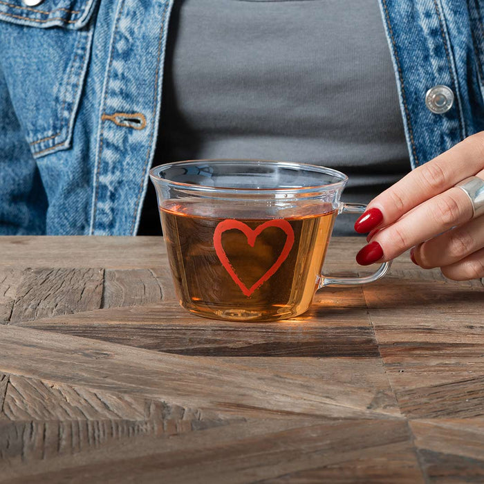Set 2 Tazze 280ml "Cuore Rosso"