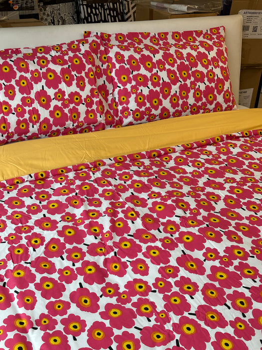 Hippie Fuchsia Duvet Cover Set in Double Cotton