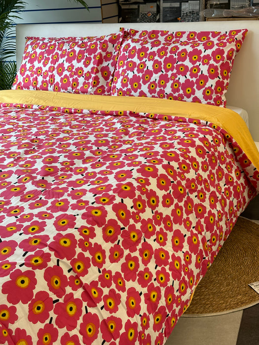 Hippie Fuchsia Duvet Cover Set in Double Cotton