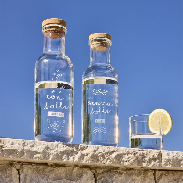 Bottiglia in Vetro 1l con Tappo in Sughero - 2 modelli