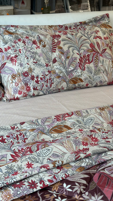 Completo Letto Thais Burgundy in Cotone Singolo