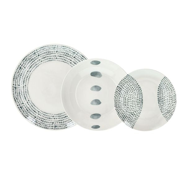 Servizio 18 Piatti Solstice Grigio