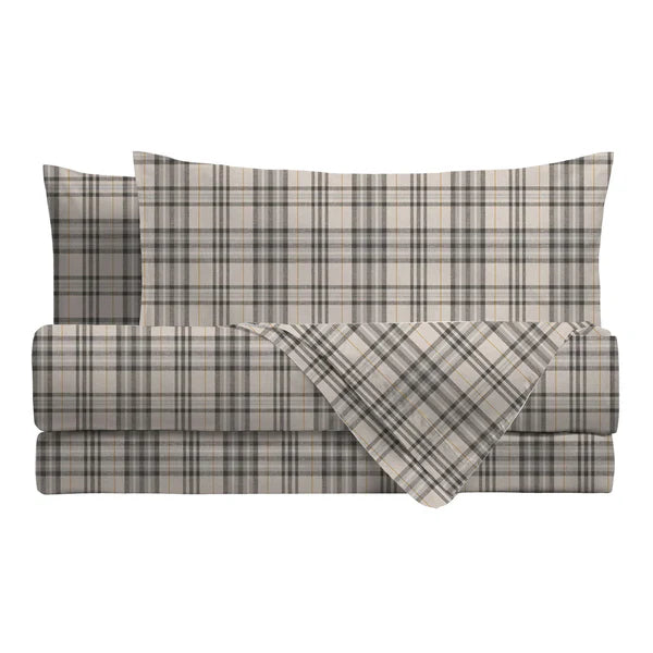Completo Letto in Cotone Piazza e Mezza Kody Grigio