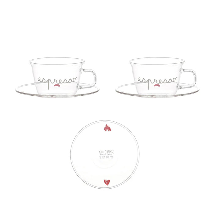 Set 2 tazzine Espresso con Piattino "Espresso cuore"