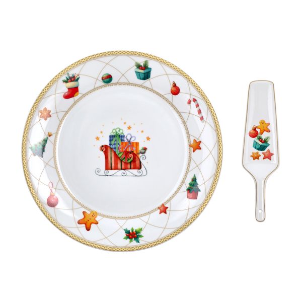 Piatto Torta con Pala Christmas Fairy 27cm