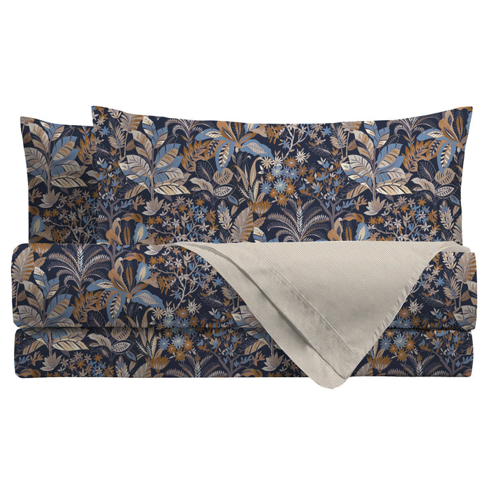Completo Letto Thais Blu in Cotone Singolo