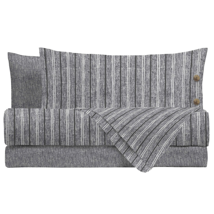 Rowling Gray Recycled Cotton Single Bed Set