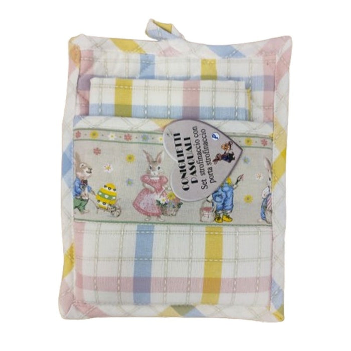 Set Presina + Strofinaccio Linea Coniglietti Pasquali