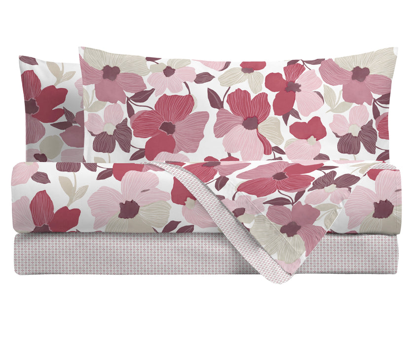 Completo Letto Astra Rosa in Cotone Singolo