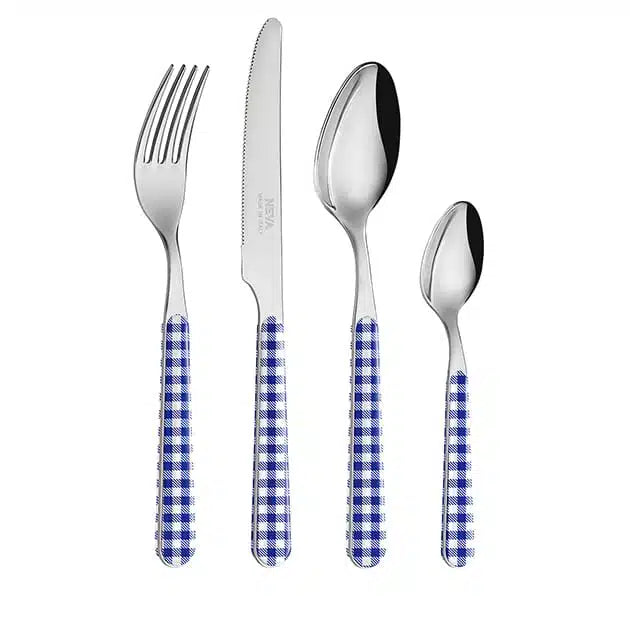 Blue Tablecloth Cutlery