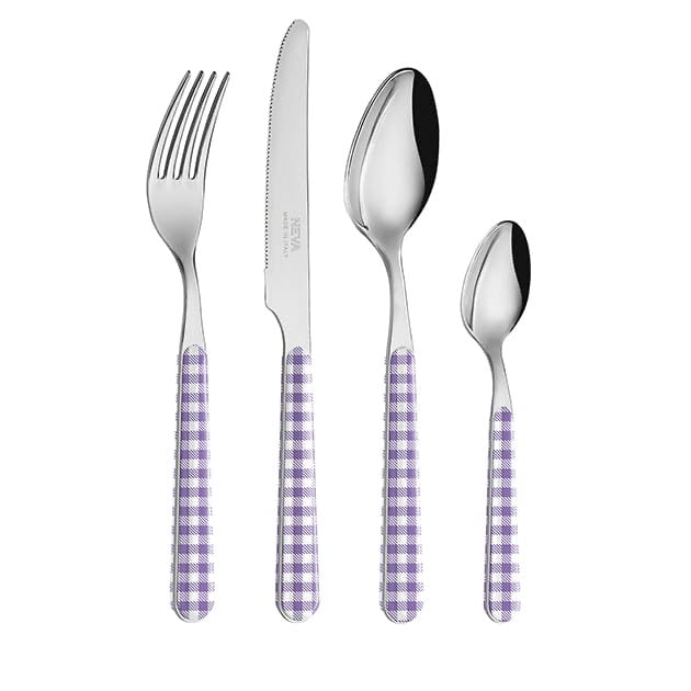 Lilac tablecloth cutlery