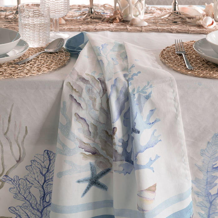 Cotton Runner with Digital Print 50x160cm Light Blue Nereid - By Maestro